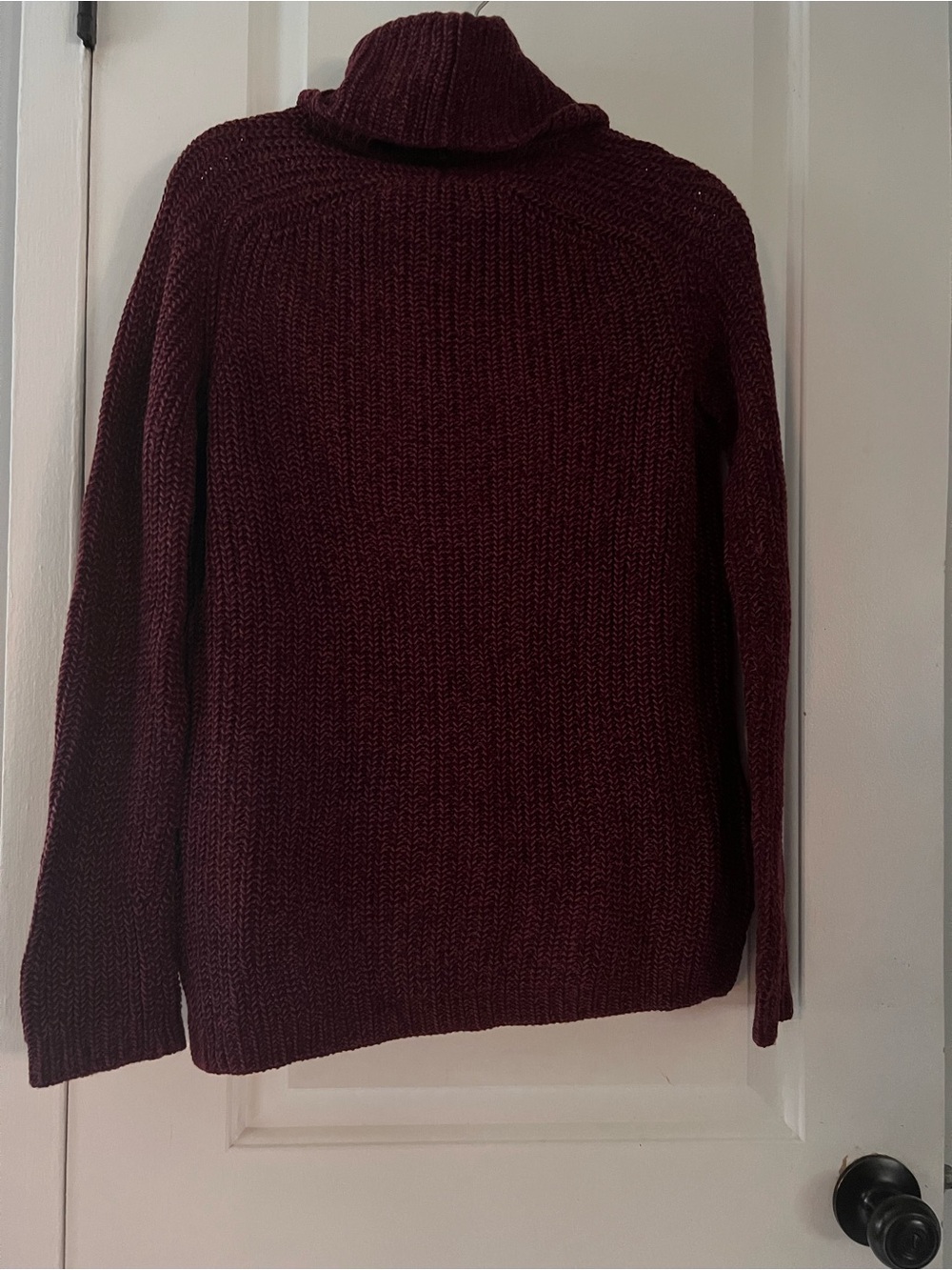 Chunky Cowl Neck Sweater in Burgundy - Picture 8 of 10